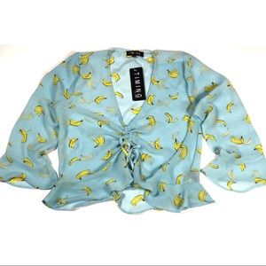 NWT TIMING BANANA TIE-UP BLOUSE